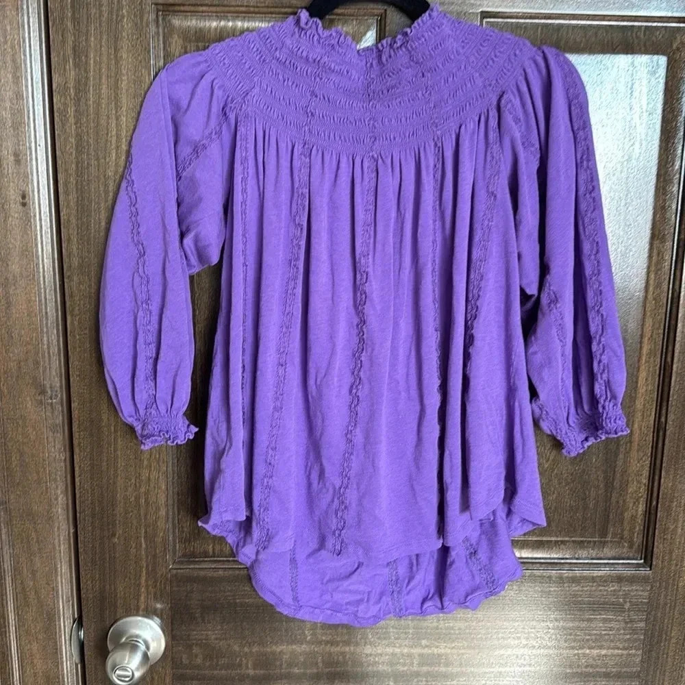 Lauren Ralph Lauren Purple off the shoulder Top - size Large - EUC - Picture 8 of 8